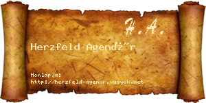 Herzfeld Agenór névjegykártya